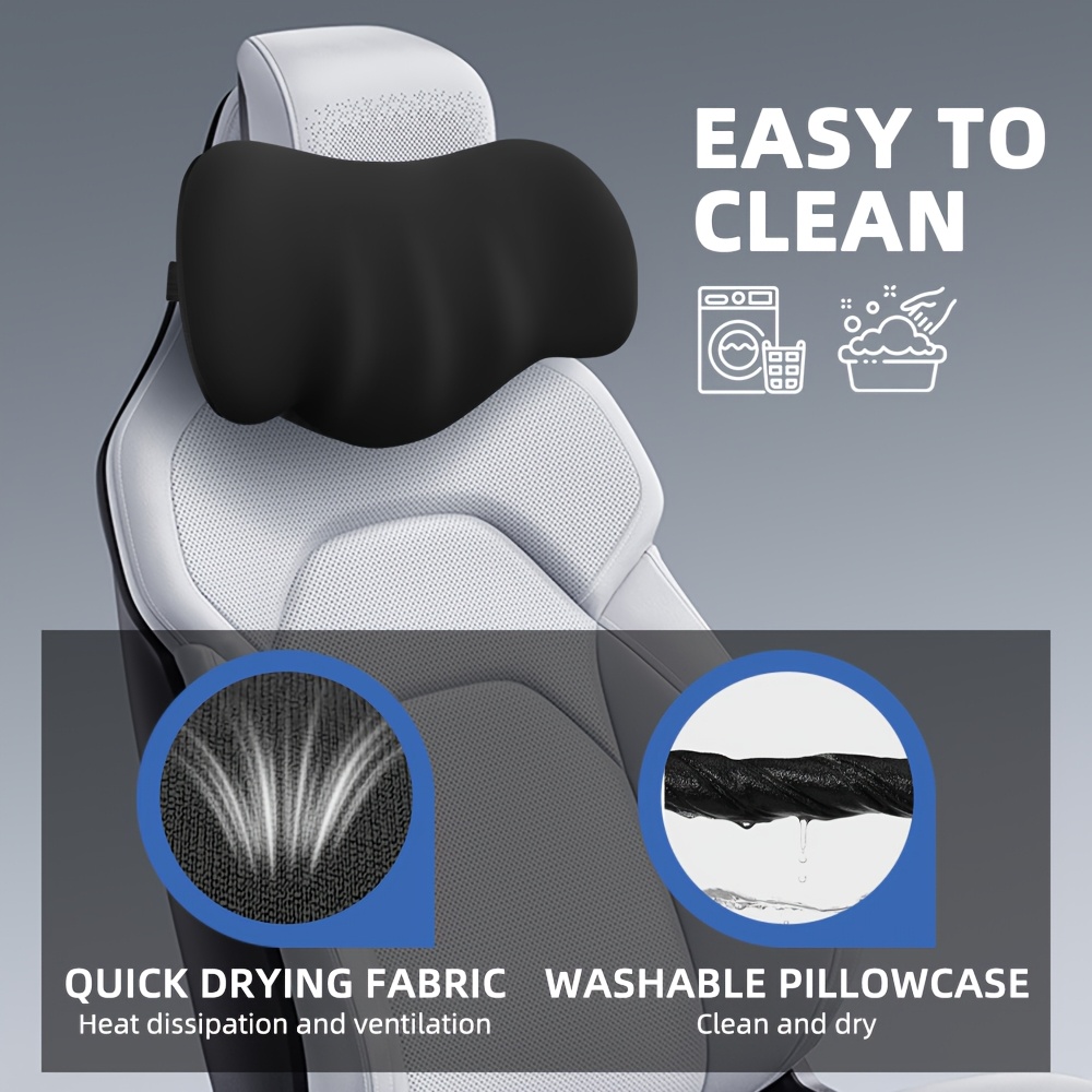 1X Head Neck Pillow Office Cushion for Car/Gaming/Office Chair - Cooling Fabric Breathable Quick-Dry Cover & Space Support - Comfortable Support for Types Of Vehicles & Chairs