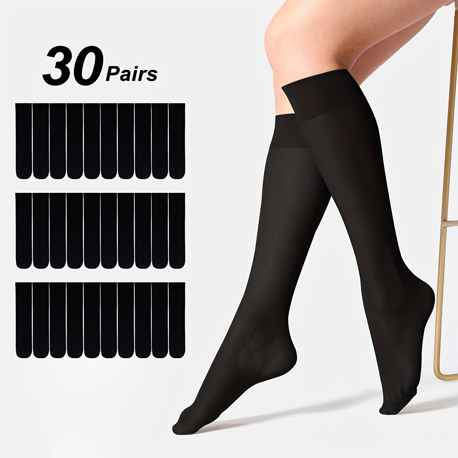 E-shop 30 Paar Frühling/Herbst Sommer Stil Lange Kniehohe Socken Kompressionssocken