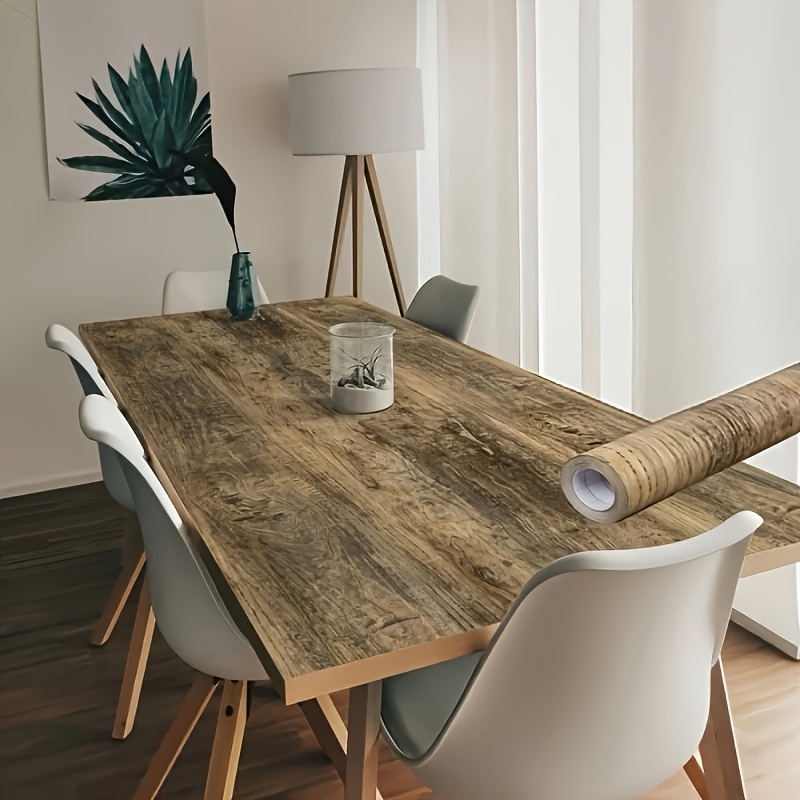 TEMU 1 Roll Of Aged Wood Grain Peel And Stick Wallpaper - Self-adhesive Vinyl Decorative Sticker For Kitchen, Bedroom, Living Room, Countertops, And