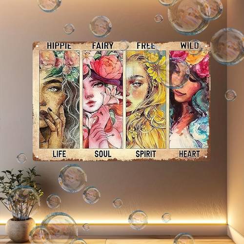 2D Flat, 2 Sign - Soul s Bloom: A Wild and Ethereal Aluminum Wall Art for Decorating Life, Spirit & Mood (20*30cm/8*12inch) – Home, Club & Outdoor Decor, Durable Office Hanging with Classic Bar Plaque , Room Decor