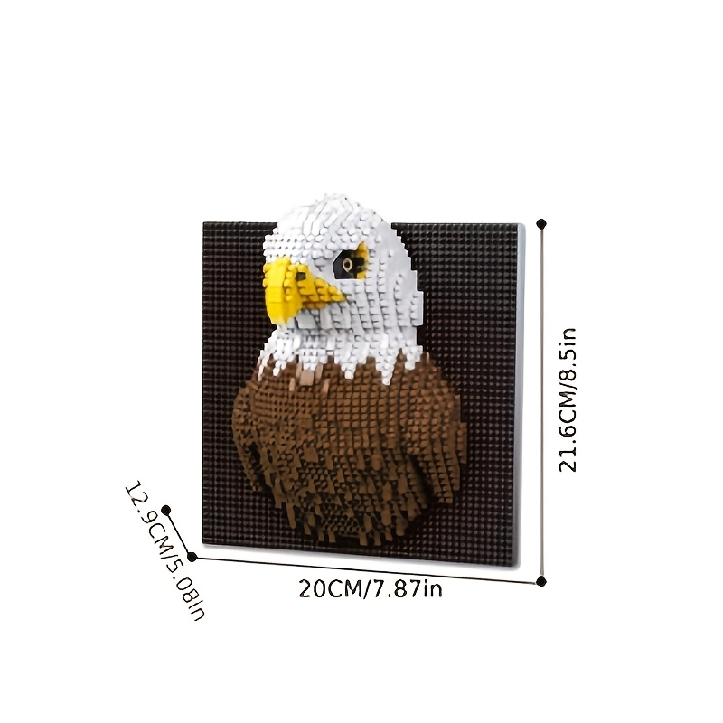 High-Difficulty 3D Building Block Mural, Chameleon Tiger Head Shark Eagle