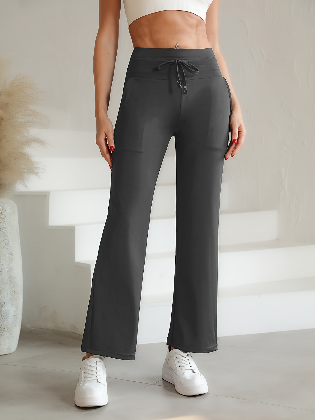 Wide Leg Gym Clothes For Tall Ladies Women's High Waisted Wide Leg