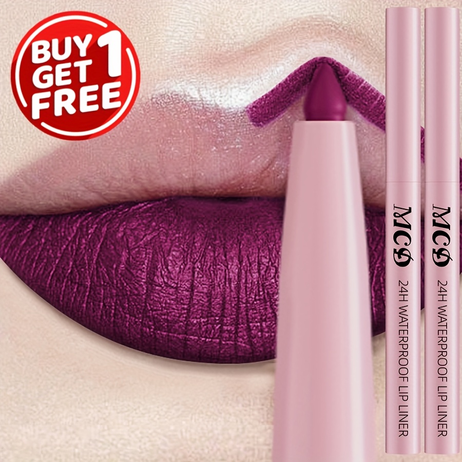 Image of 2pcs Lip Liner Pen, Lipstick Pen, Not Sticky, Waterproof, Lasting , High, Lipstick, Lipstick Stick, Lip Glaze, Lip Gloss, Lip Balm