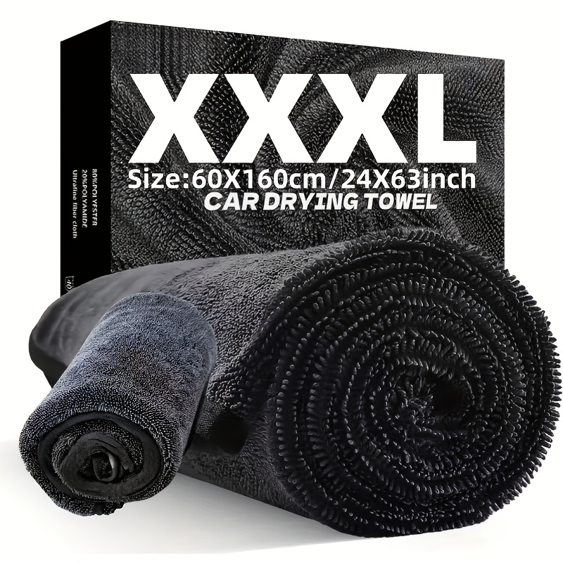 E-shop XXXL Extra-große Auto-Reinigungstücher - 160,02x60,96cm & 91,44x60,96cm Super Saugfähiges Ultrafeines Fasergeknüpftes Autowaschtuch, Weiches