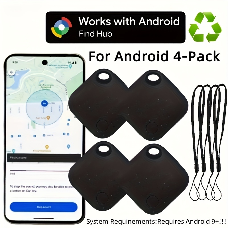 Image of A Set Of 4 Wireless Smart Trackers For , Designed To Work With The For Google App (not Compatible With Ios). Positioning Devices Are Perfect For Tracking Keys, Bags, Wallets, Pets, And Suitcases