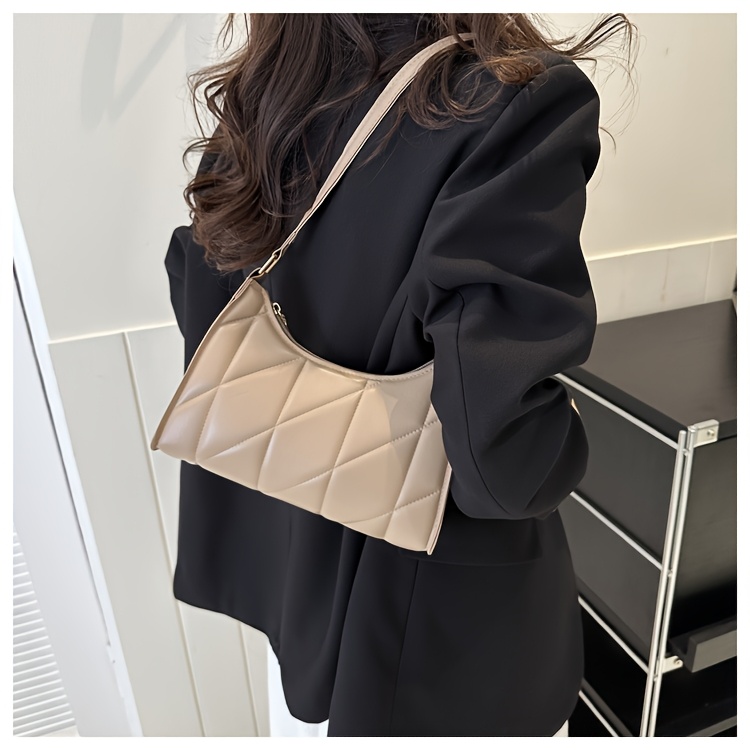 Bolso de Hombro Casual para Mujer, Bolso de Axila Elegante y Sencillo, Cartera Moderna para Uso Diario y Desplazamientos, Disponible en 3 Colores: , Blanco, Caqui