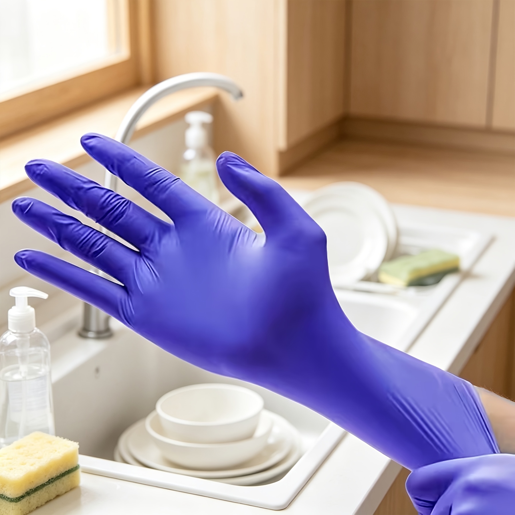 TEMU Guanti in nitrile per la pulizia , guanti in nitrile usa e getta, guanti per la pulizia, guanti per la pulizia della cucina, guanti per la