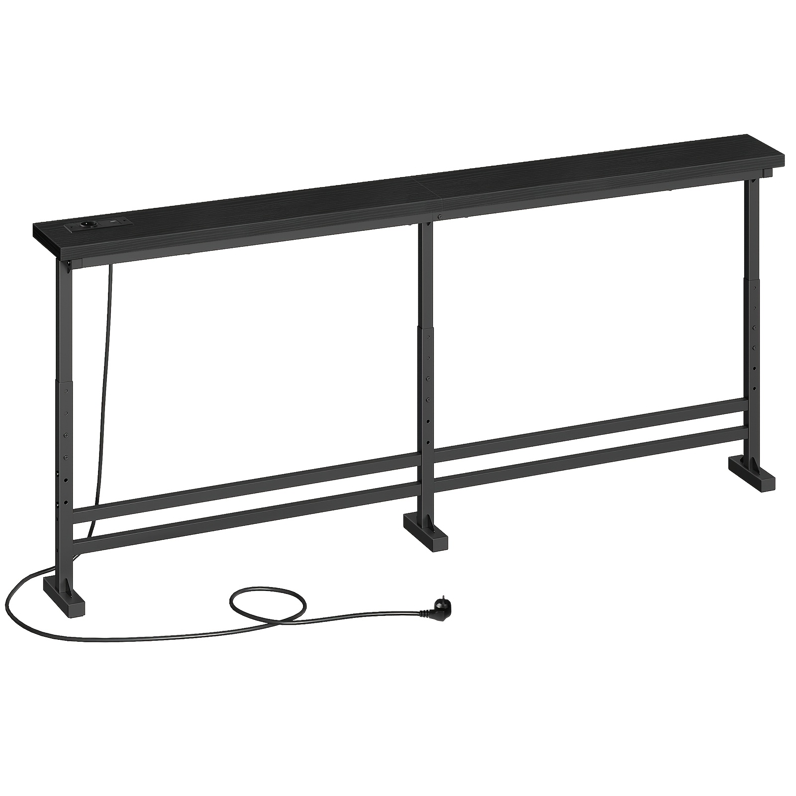 TEMU Mesa consola estrecha de 180 cm, mesa larga retro multifuncional con carga para entrada, con 1 puerto USB-A y 1 puerto Tipo-C, adecuada para ,
