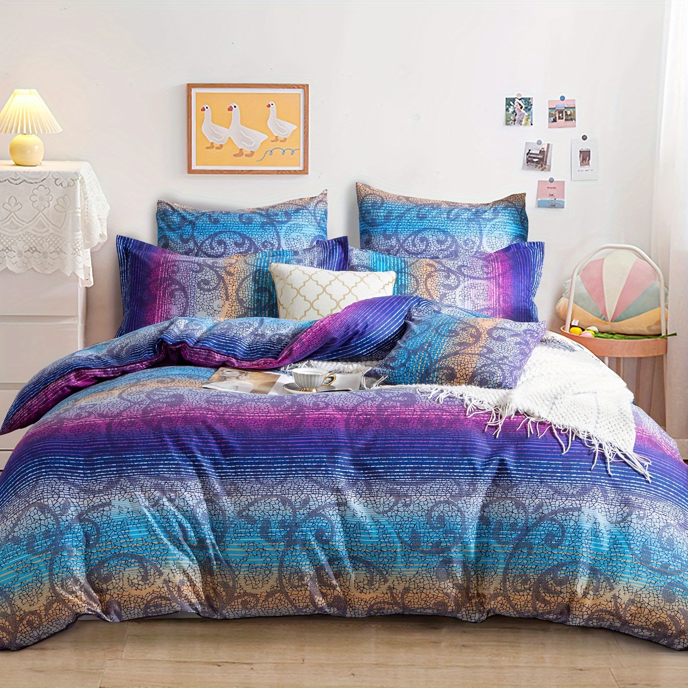 TEMU Duvet//quilt Cover Set - Au Size -queen/king/super King Size 3pcs (1 Quilt Cover + 2 Pillowcases)