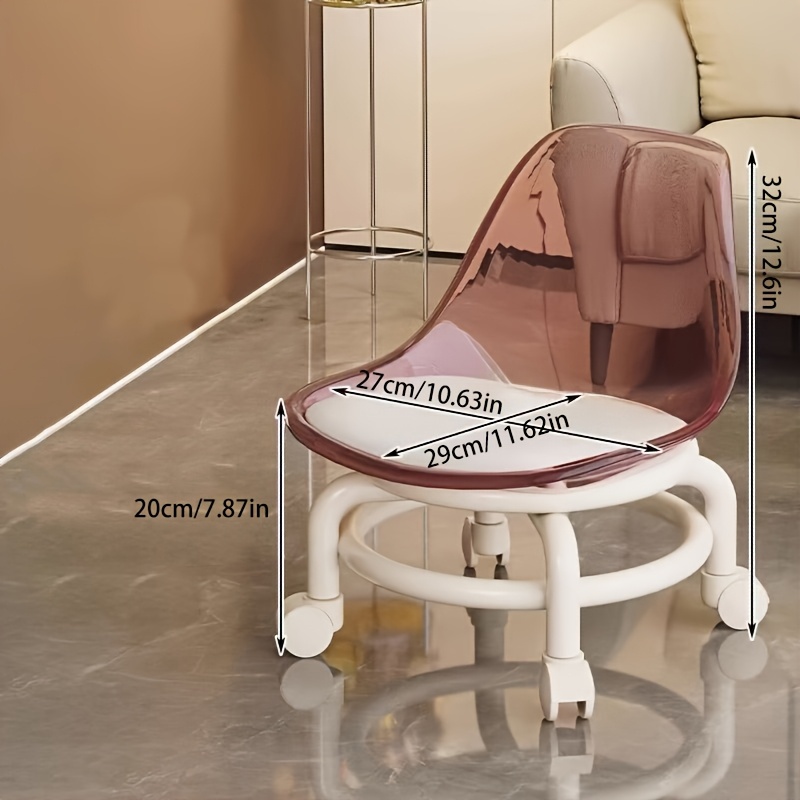 universal wheel small stool household low stool swivel stool round stool with backrest small chair movable shoe changing stool for entrance Product details 6