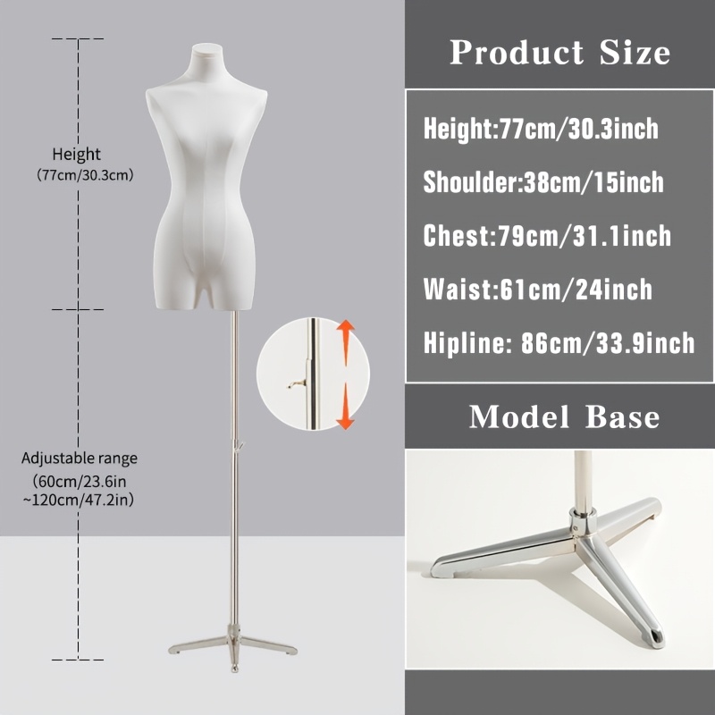 1pc womens half body mannequin torso with display stand small bust collarbone design female dress form for clothing store window display