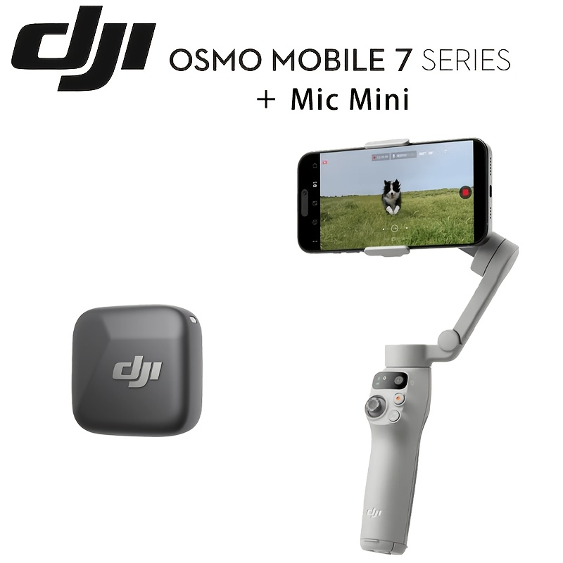Image of Mobile 7 And Mic Mini Combo 3-axis Smartphone Gimbal Stabilizer With Wireless Lavalier Microphone Om Intelligent Tracking Foldable Portable Tripod For Vlogging Live Streaming Content Creation