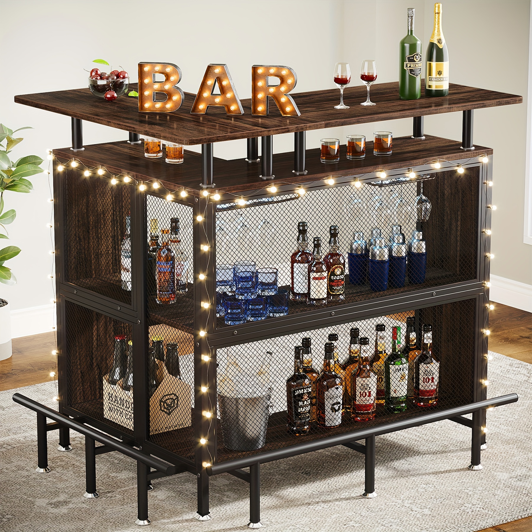 4 Supports à Verre à Vin Suspendus – Fixation Sous Placard Sans Perçage – Blanc, 26x11,6x2,6 Cm – Pour Bar, Cuisine