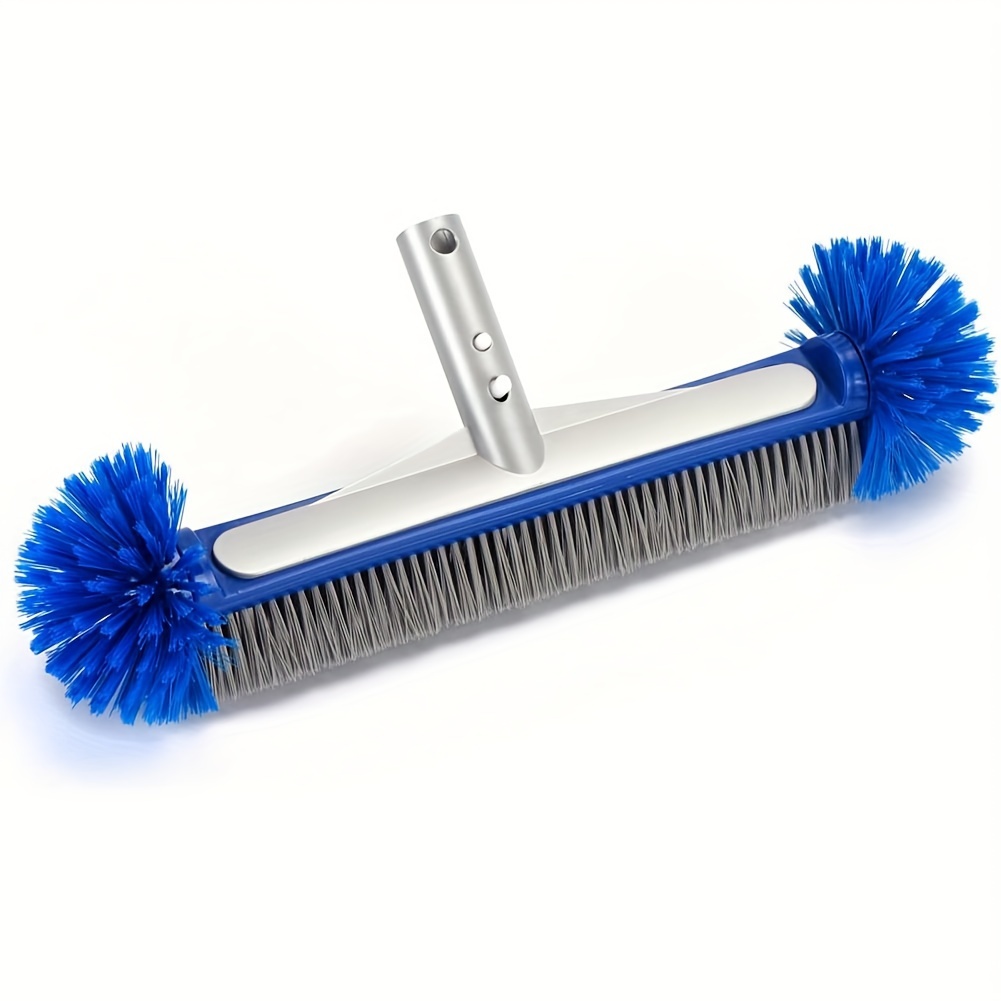 

43cm Heavy-duty Swimming Pool Brush With Sturdy Handle, Durable Cleaning Tool For Pool Walls, Tiles, Floors – Soft Firmness, Plastic Portable Accessory, No Electricity Needed