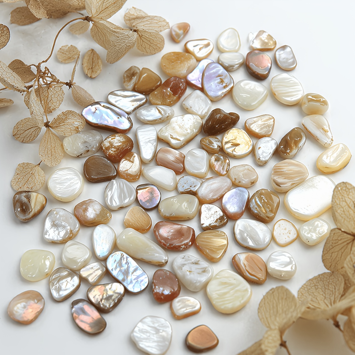 50g (blue Vibrant Crushed Shell Stones) - Featuring Marine Hues Ranging From Turquoise To , Smooth, Non-porous Are Ideal For Crafts, Aquarium Decoration, Potted Plant Arrangements, And Jewelry Making