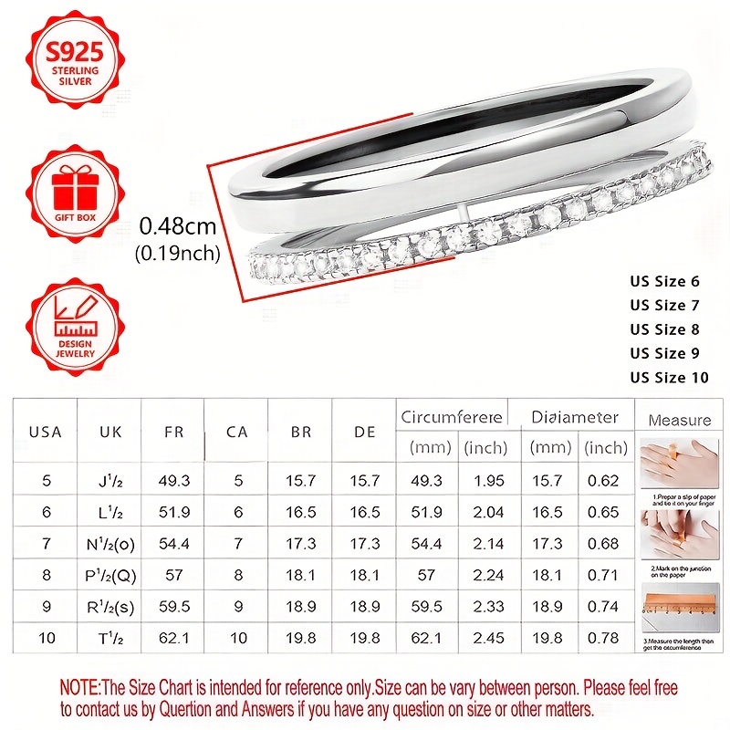 925 Silver Double Layer Ring - Simple & Elegant Design