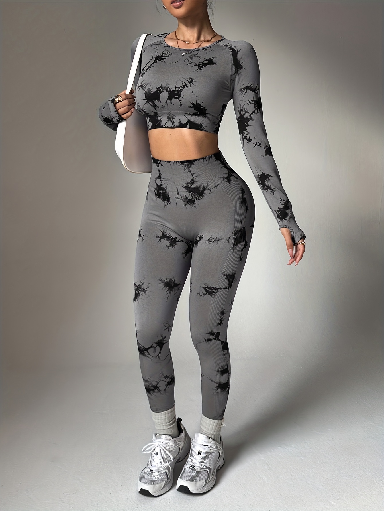 Women'S New Seamless Tie Dye Sports Pants with Leggings, Suitable for Waist Cinching, Belly Tightening, Hip Lifting, And Leg Shaping, Suitable for Outdoor Sports, Fitness, Running, And Yoga Wear, All Season Version