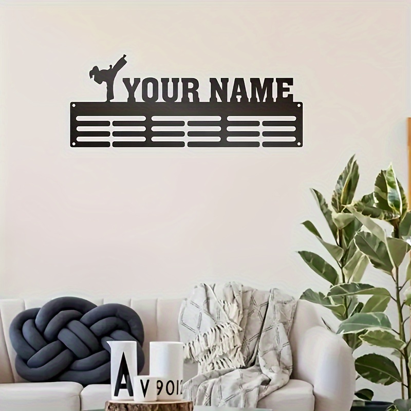 

Personalized Karate Medal Wall Art - Custom Name Metal Decor, Home Accent For Celebrations &