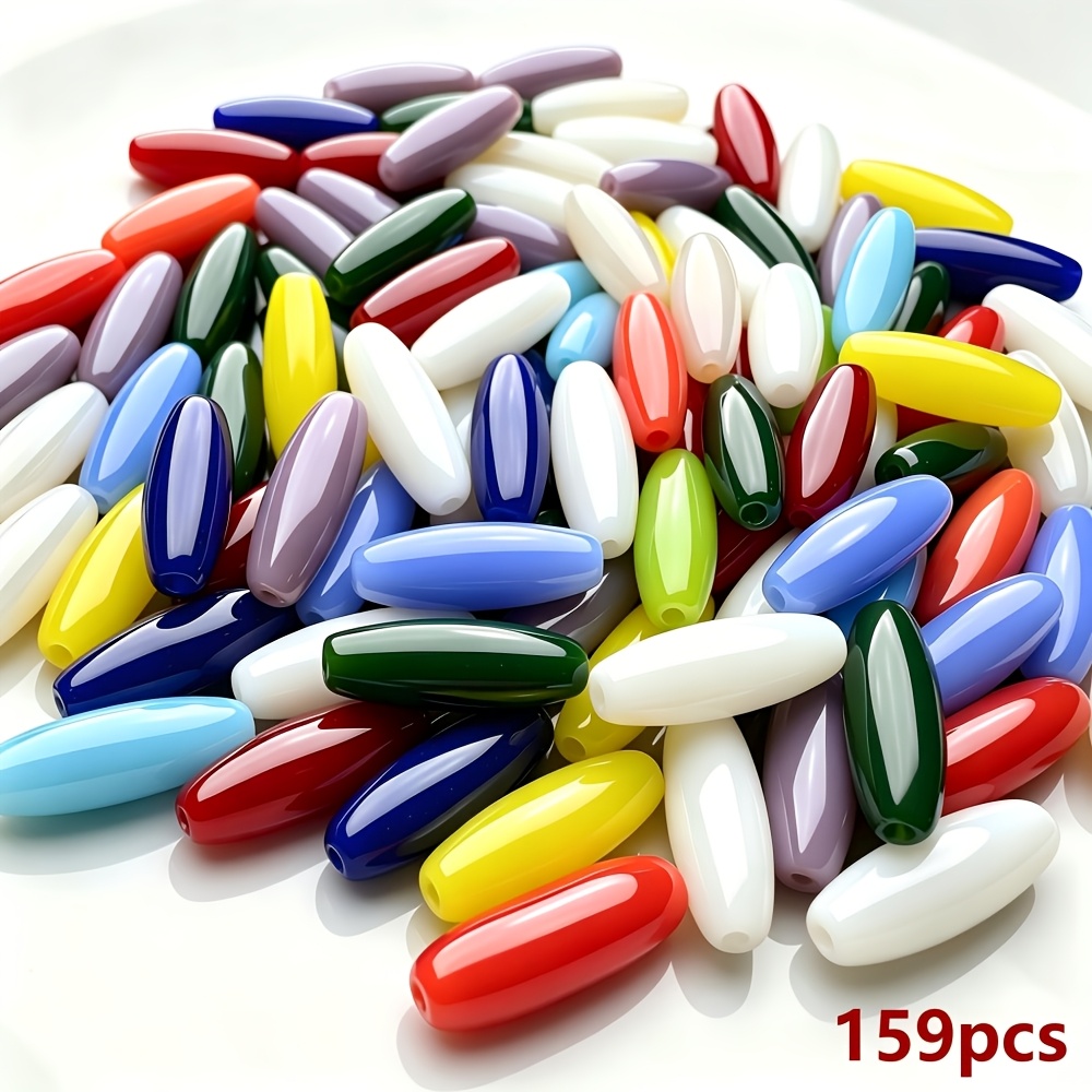 TEMU Perles de couleur unie ultra-lisses 5 X 13 mm, perles - , bracelet à enfileter, matériel de collier, ajouts de vêtements, cadeau d'anniversaire