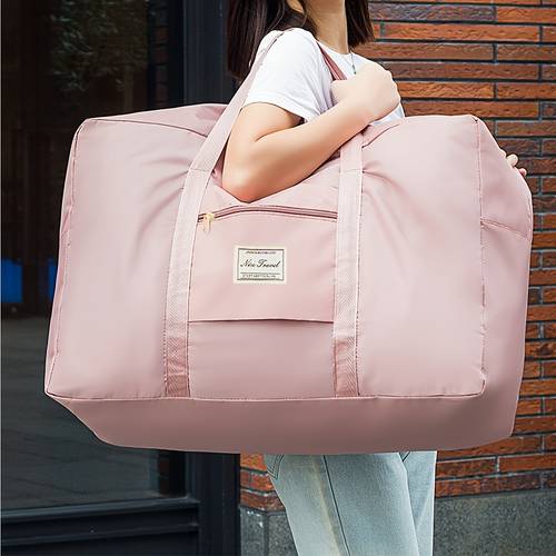 large capacity travel gym duffel bag with dry wet side pockets lightweight oxford fabric sturdy pink for fitness weekend trips daily gym bag sleek flat design handles weekend functional storage durable construction versatile storage fitness enthusiasts