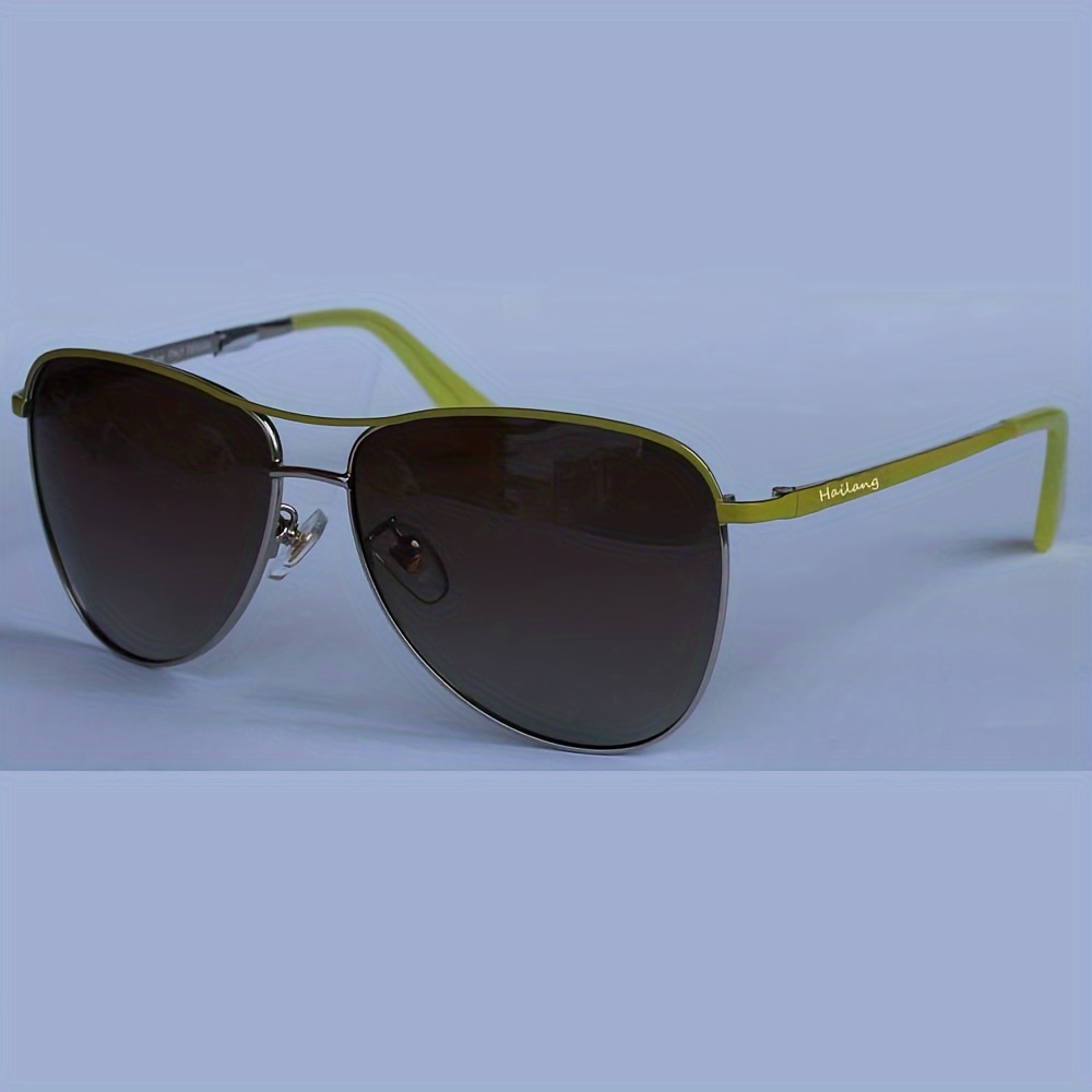 Hbk Polarized Sunglasses Women Men Metal Frame Pilot - Temu
