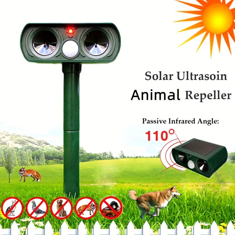 Ultraschall-Mausvertreiber für den Außenbereich,  Ultraschall-Vogelvertreiber, multifunktionaler solarbetriebener  Tiervertreiber, 7,5 cm x 4,3