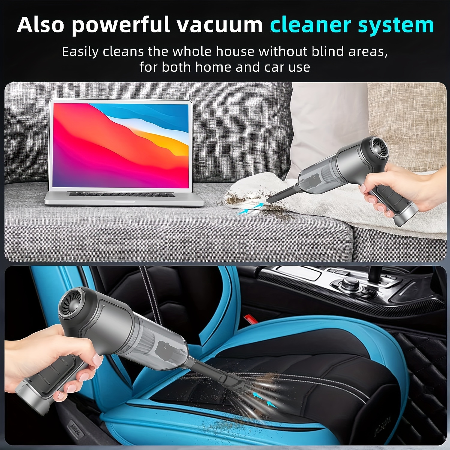 

1pc Vacuum Cleaner, High Suction Handheld Wireless Vacuum Cleaner, Compressed Air Dust Collector For Office Keyboard Cleaner, Car Mini Vacuum Cleaner, Powerful Pet Hair Cleaner, Bedroom Cleaning Tools