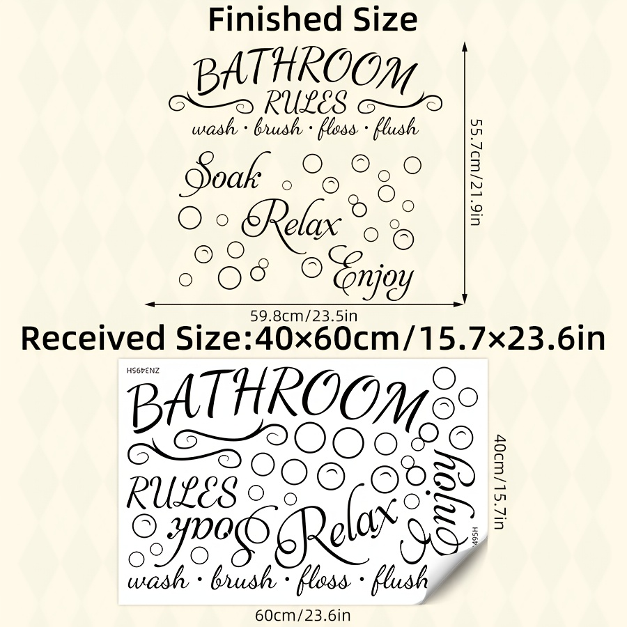 Brup Removable Bathroom Rules Wall Stickers - Contemporary Pvc Decals With Bubble Pattern, Humorous Text For Glass Doors, Home Decor, Removable Wall Art|contemporary Decals|selfadhesive Decor