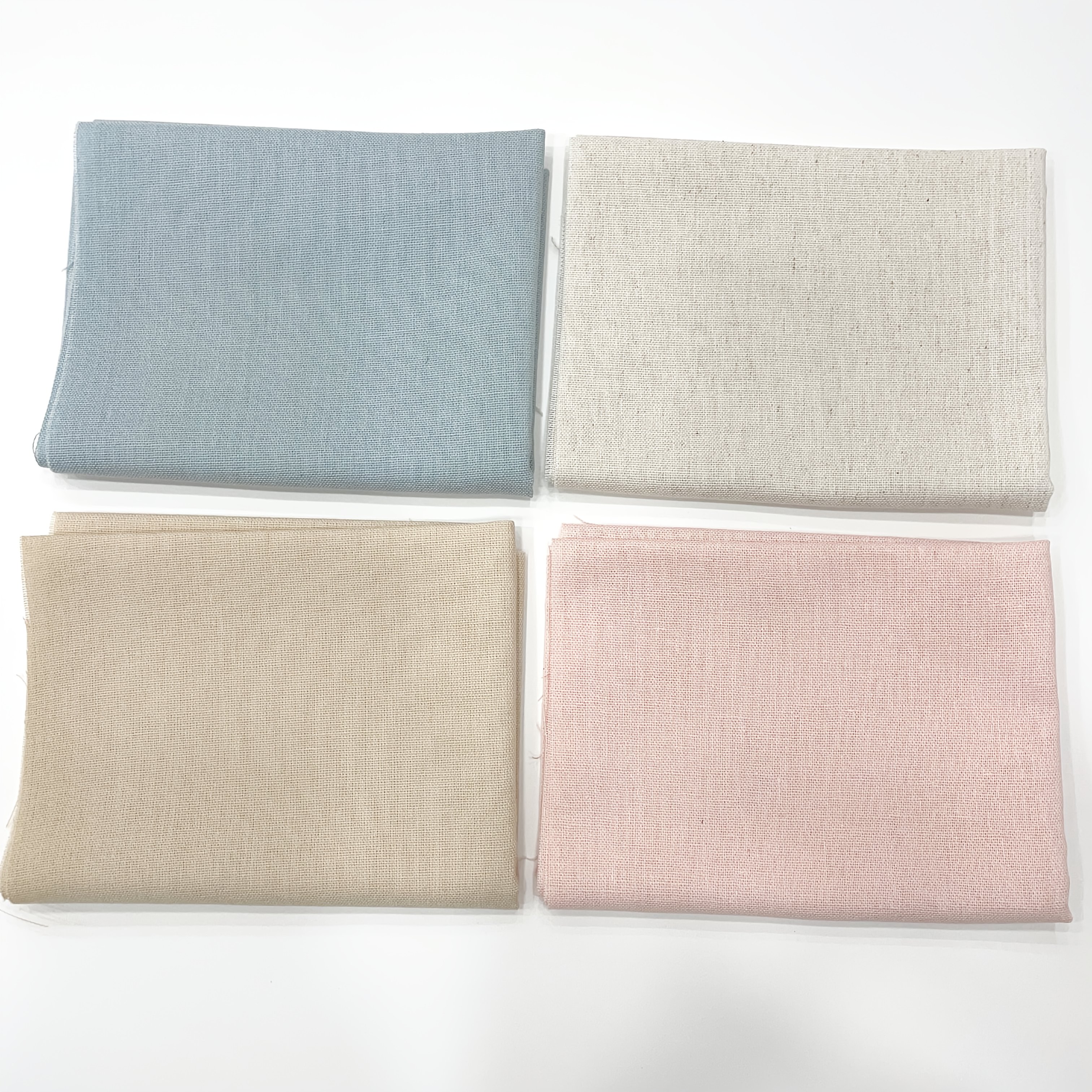 Image of Natural Linen 4pcs Set Suitable For Cross Stitch Needlepoint Embroidery Fabric For Mounting Crafts Wallets Handbags Fabric Machine Washable Home Decoration 33*50cm Product Is Thick