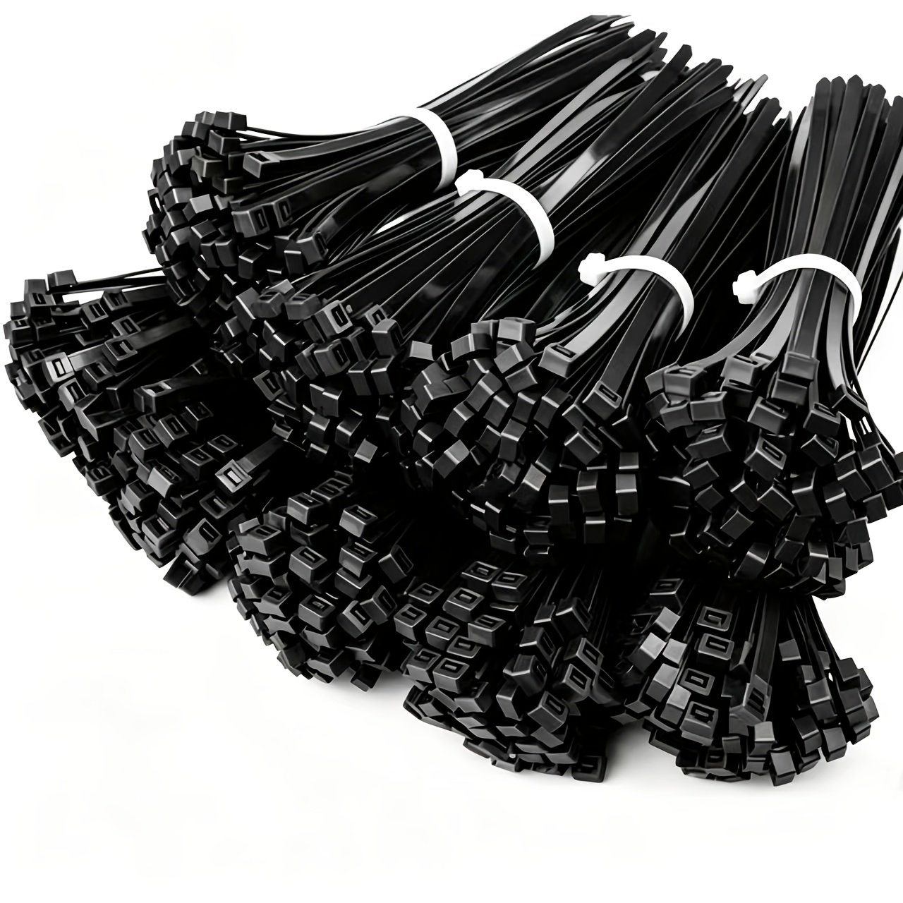 TEMU 1200pcs Heavy-duty Nylon Cable Ties, Self-locking Zip Ties Assortment, Durable Plastic Cable Ties For Home Office Garage Workshop Cable
