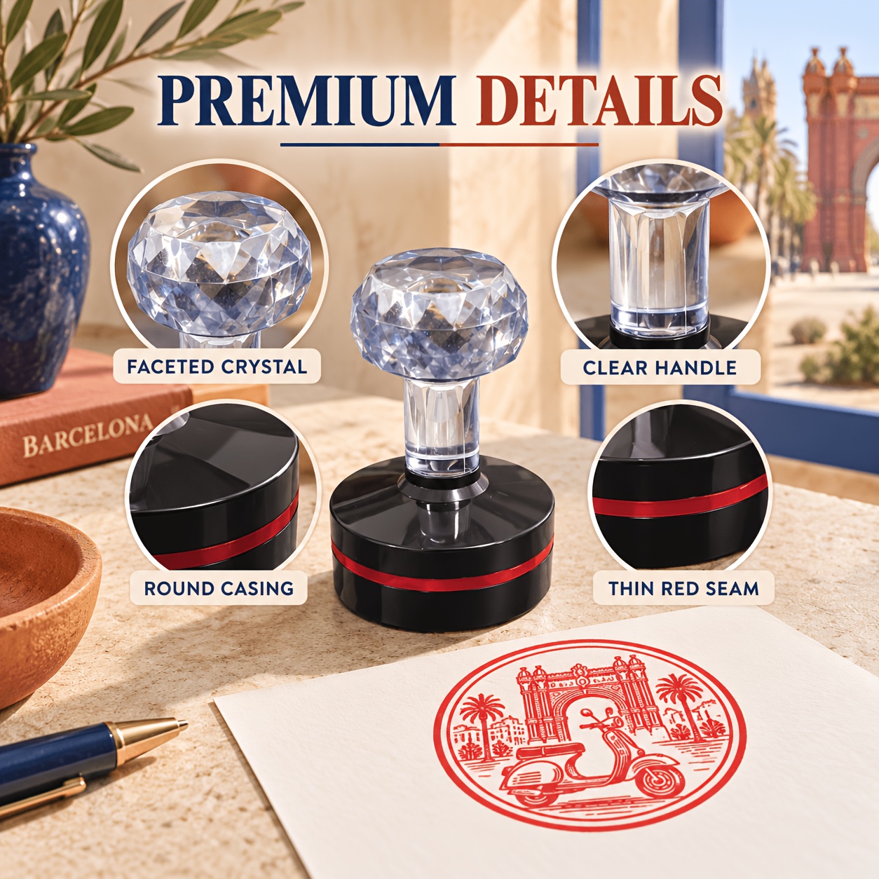 Custom Round Stamp for Logos, Names, and Dates