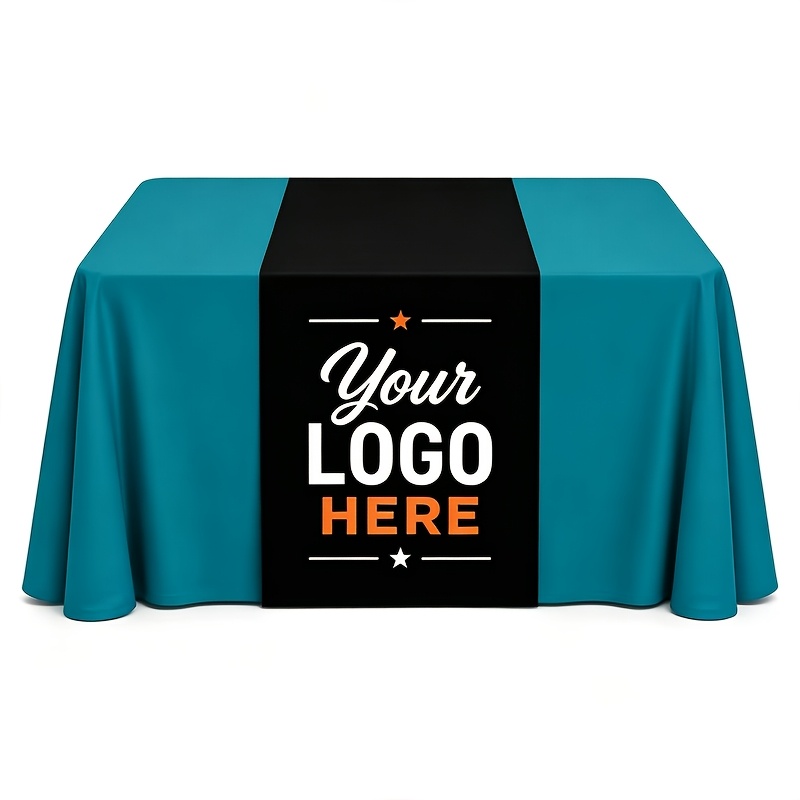 TEMU 2d Flat Plane, 1pc Custom Table Runner, Personalized Holiday Party Table Runner, Custom Logo/image Table Runner, For Market Stall Brand