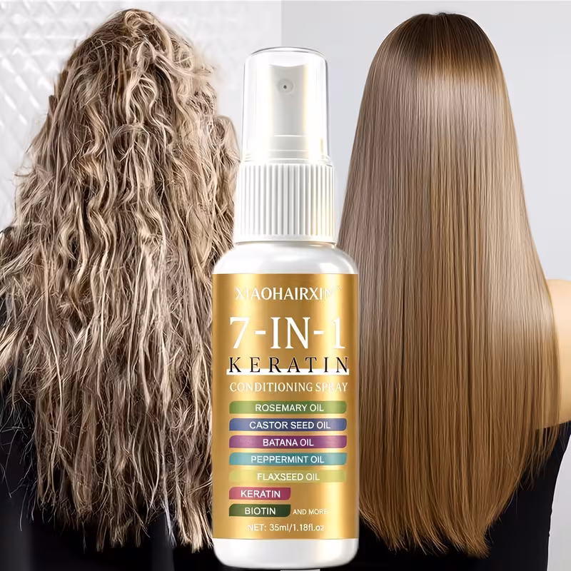 7 in 1 keratin wash free of deep and shiny hair and heat insulation protection modeling high temperature Product details 1