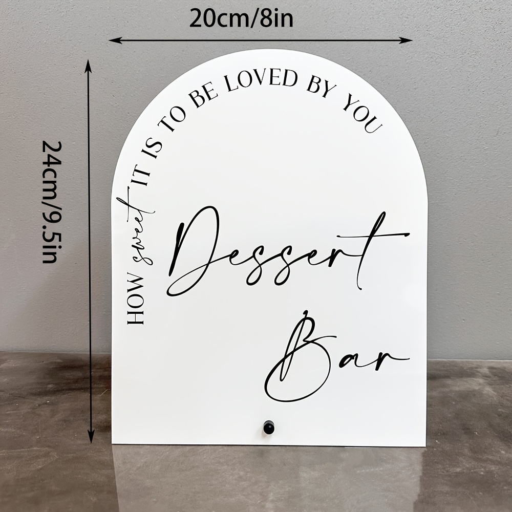 1pc Acrylic Dessert Bar Sign with Inspirational Quote - &quot;How Sweet It Is to Be Loved by You&quot; - Holiday Decor, No Electricity Needed, Ideal for Weddings &amp; Parties