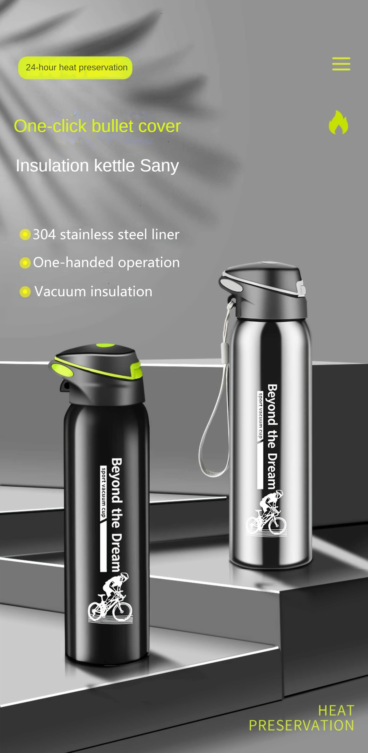 Mountain Bike Stainless Steel Cycling Bottle Mountain Bike