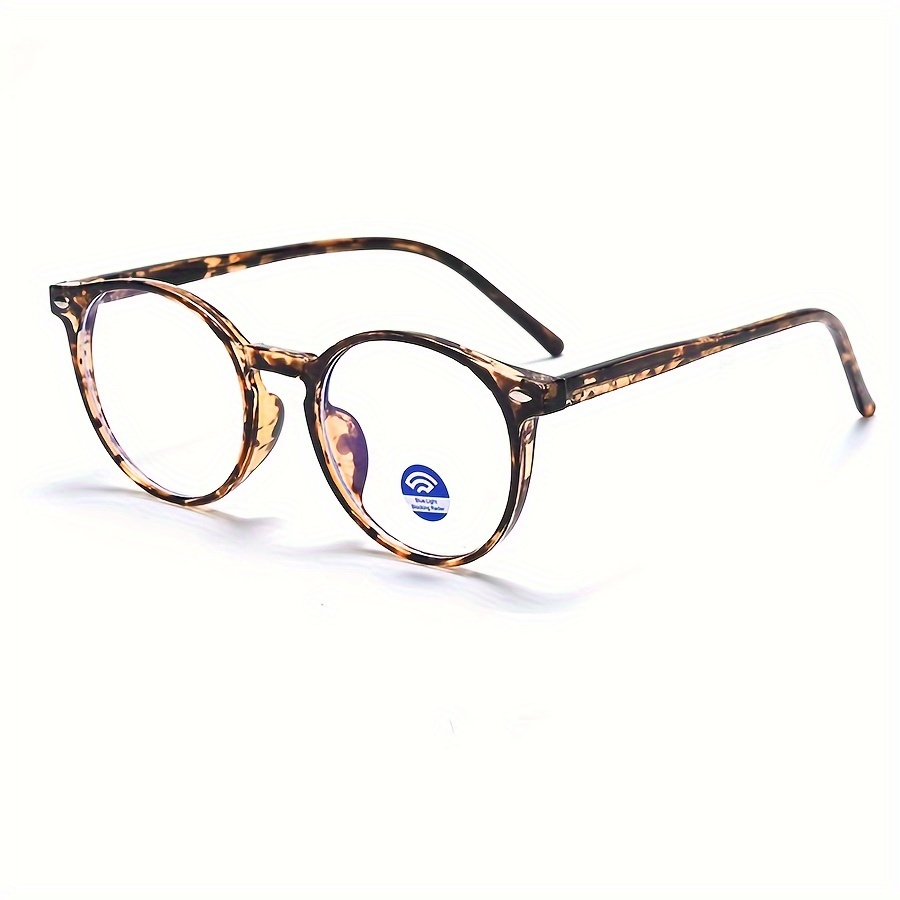 

Chic Blue Light Blocking Glasses For Women - Round , Metal With Pc Lenses & Cloth Included, Anti-blue Light