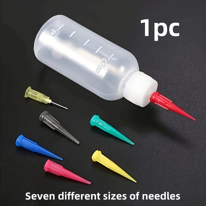 1/5pcs Oval Plastic Squeeze Bottles With 7 Nozzles, Suitable For Art Painting, 50ml/1.7oz Mini Squeeze Bottles, Plastic Bottles With Nozzle Tips, Ideal For Handicrafts, Painting Jars, And Line Drawing