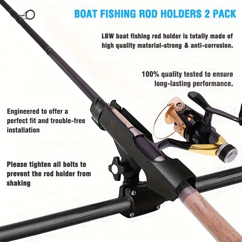 rail mount fishing rod holder Seachoice Vertical Designed for flexibility RAM RAP-370-R RAM Rod Light