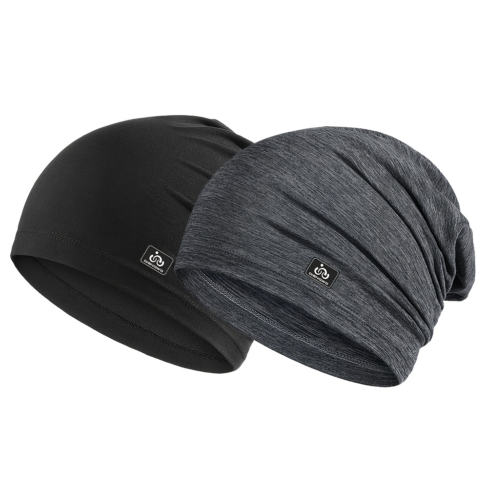 TEMU 2pcs Set: Breathable Summer Commuting Hats - Unisex Cooling Sun Hats, Minimalist Trendy Beanie, Decent Cycling Liner, Portable Sports Headband