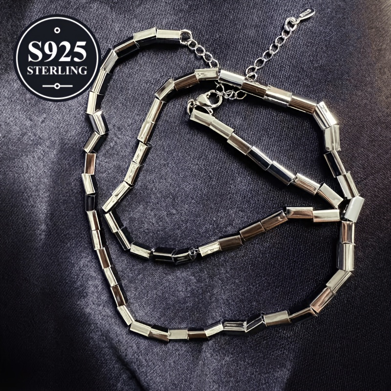 S925 Geometric Necklace, Light Luxury Minimalist Design
