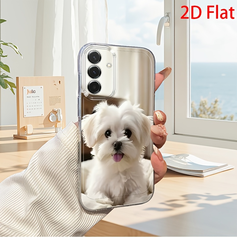 TEMU Phone Case: 2d Flat Room White Puppy Phone Case, Suitable For Galaxy A03s A04 A05s A06 A07 A13 A14 A15 A16 5g A17 A21s A22 A23 A24 A25 A26 A32