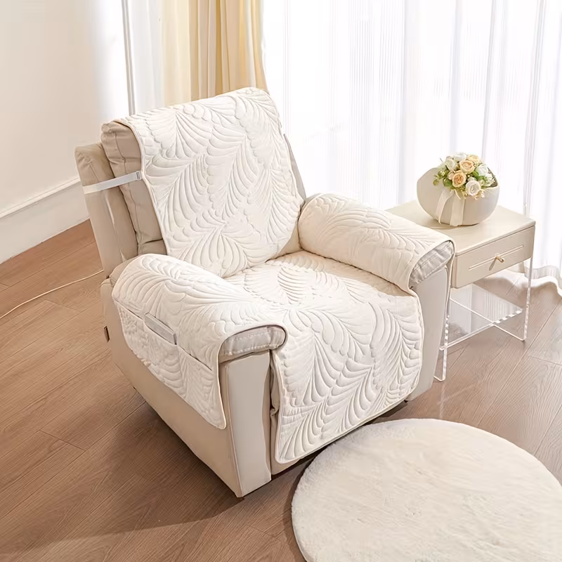 1pc plush thickened recliner chair cover armchair slipcover with adjustable straps armchair protective cover suitable for bedroom office living room home decor Product details 15