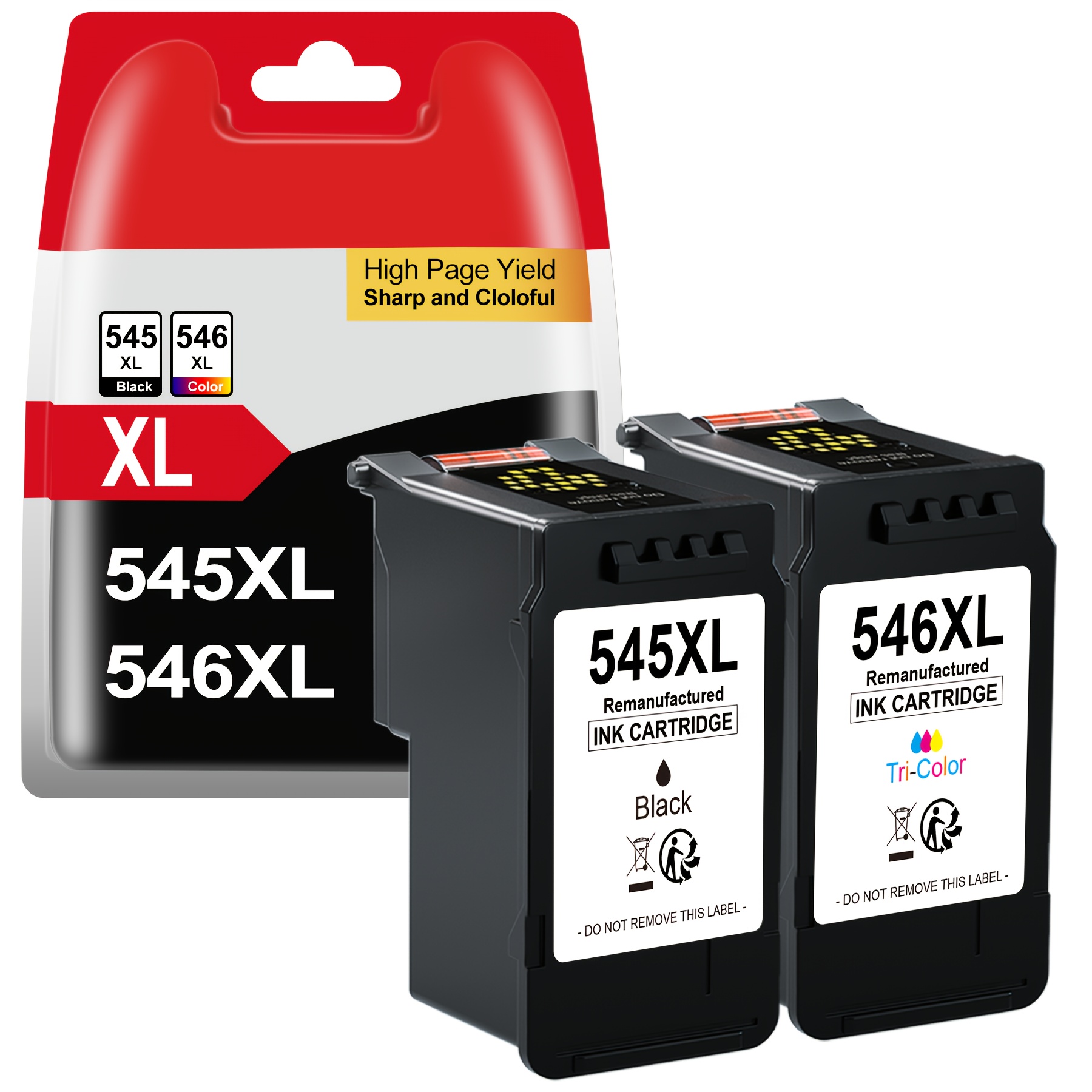 Image of 1/2/3/4 Pack Pg-545xl Cl-546xl For Printer Cartridges 545 546 Xl Multipack Replacement For Mx495 Tr4550 Ts3150 Tr4551 Mg3050 Mg2555s Mx490 Ts3151 Mg2550s Ts3350 Mg2950 Mg29500 S Mg3051