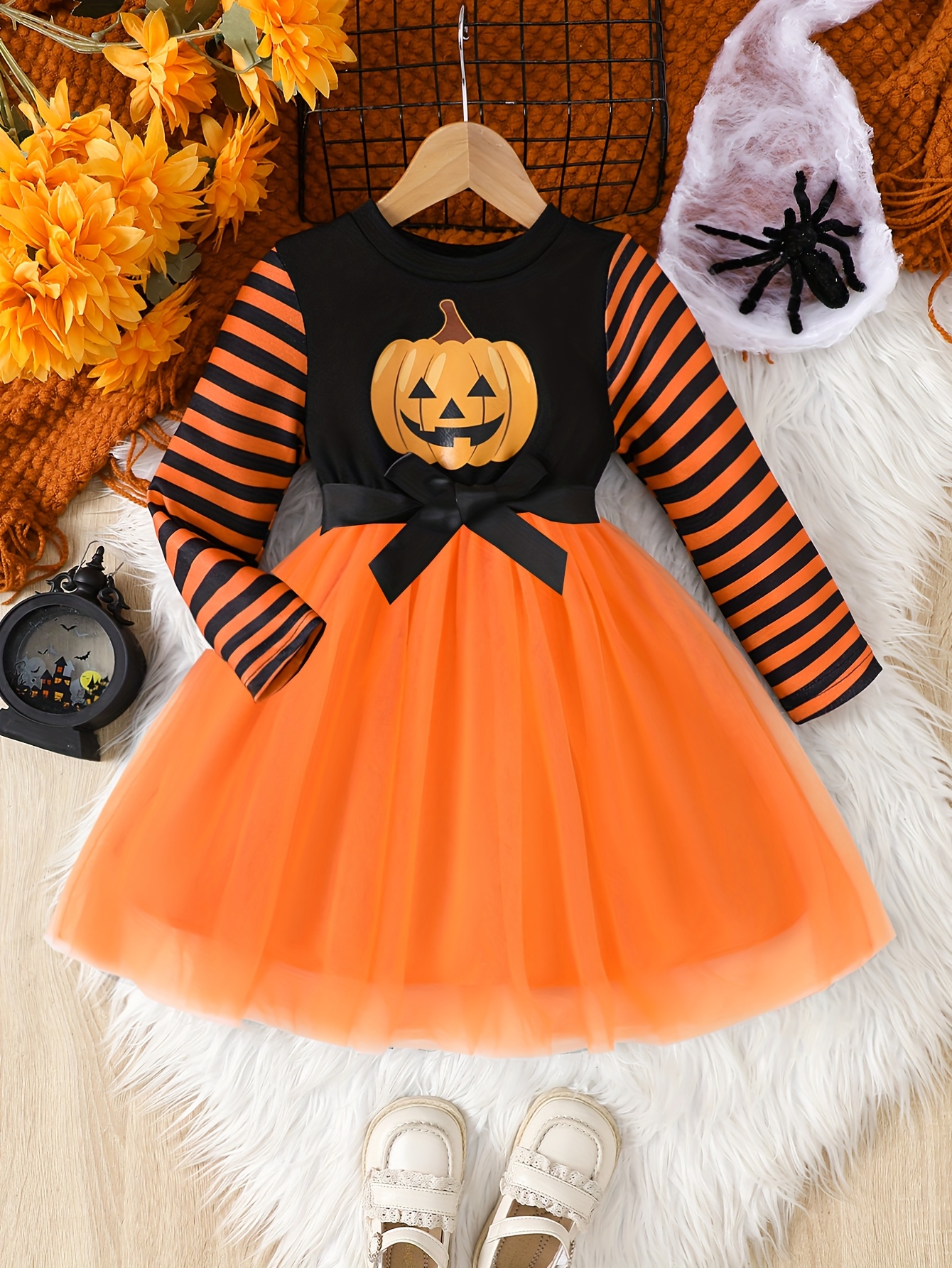 girls knitted long sleeved round neck halloween pumpkin hot - Temu Oman