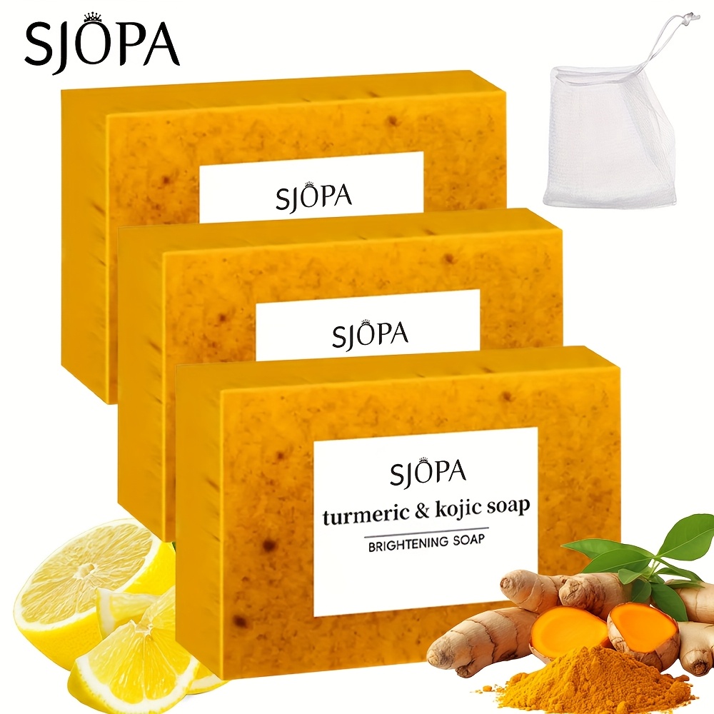 TEMU Turmeric Lemon Soap, Citric Acid Soap, Deep Cleansing And Moisturizing Light Beige, Ginger Soap, Bath And Face Wash