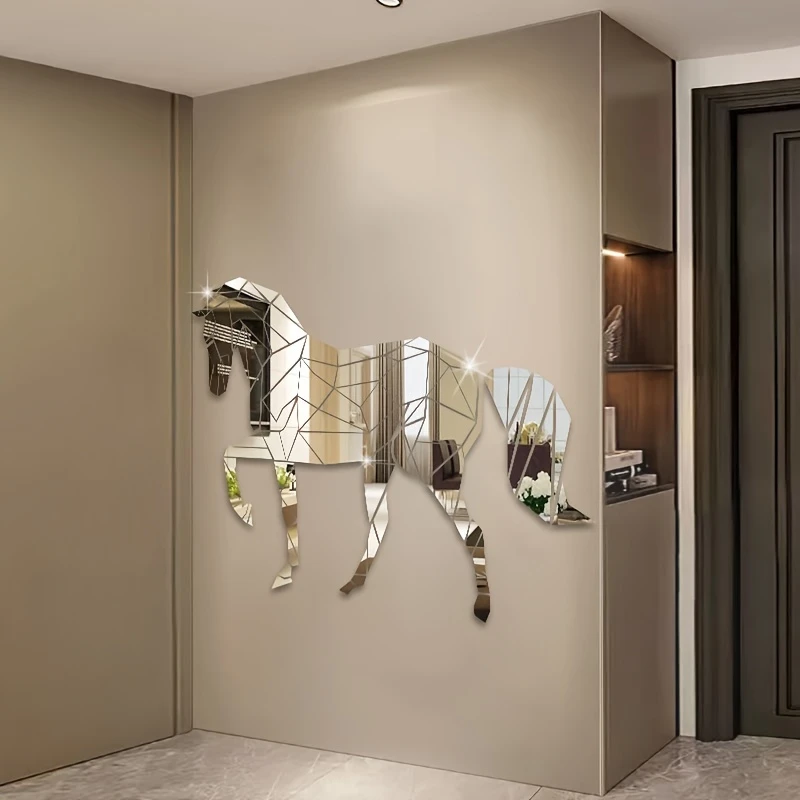 stunning acrylic wall decoration diy 3d self wall art reflective surface protective film and home office or any room horse theme details 10