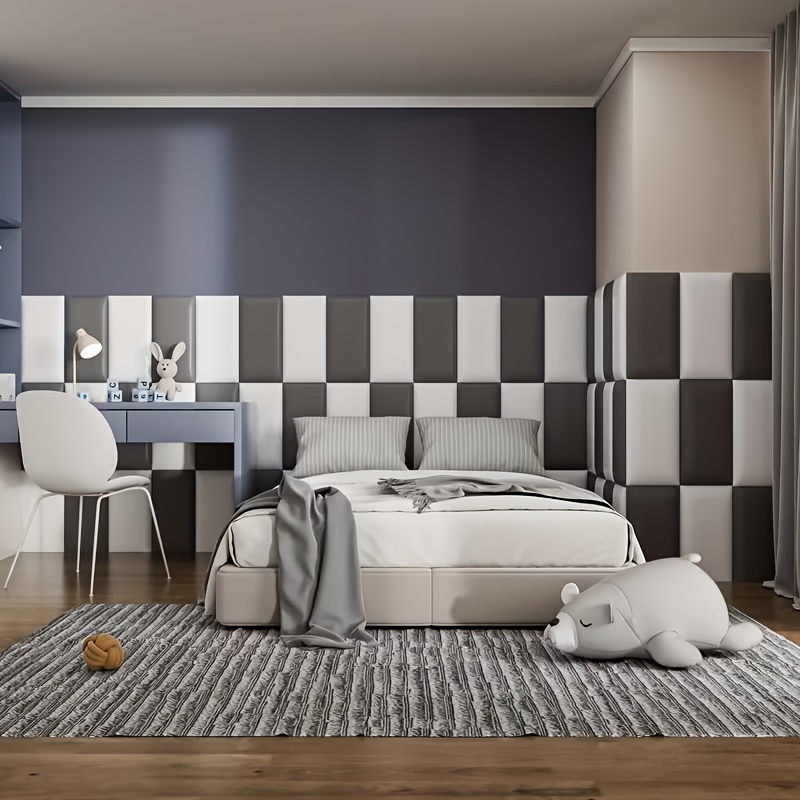 Self-Adhesive Thermal & -Resistant 3D Wall Panels, 12Mm Thick XPE Board - Peel And Stick Faux Leather Tiles for Easy Installation, Cozy Bedroom Headboard Padding, Modern Home Decor