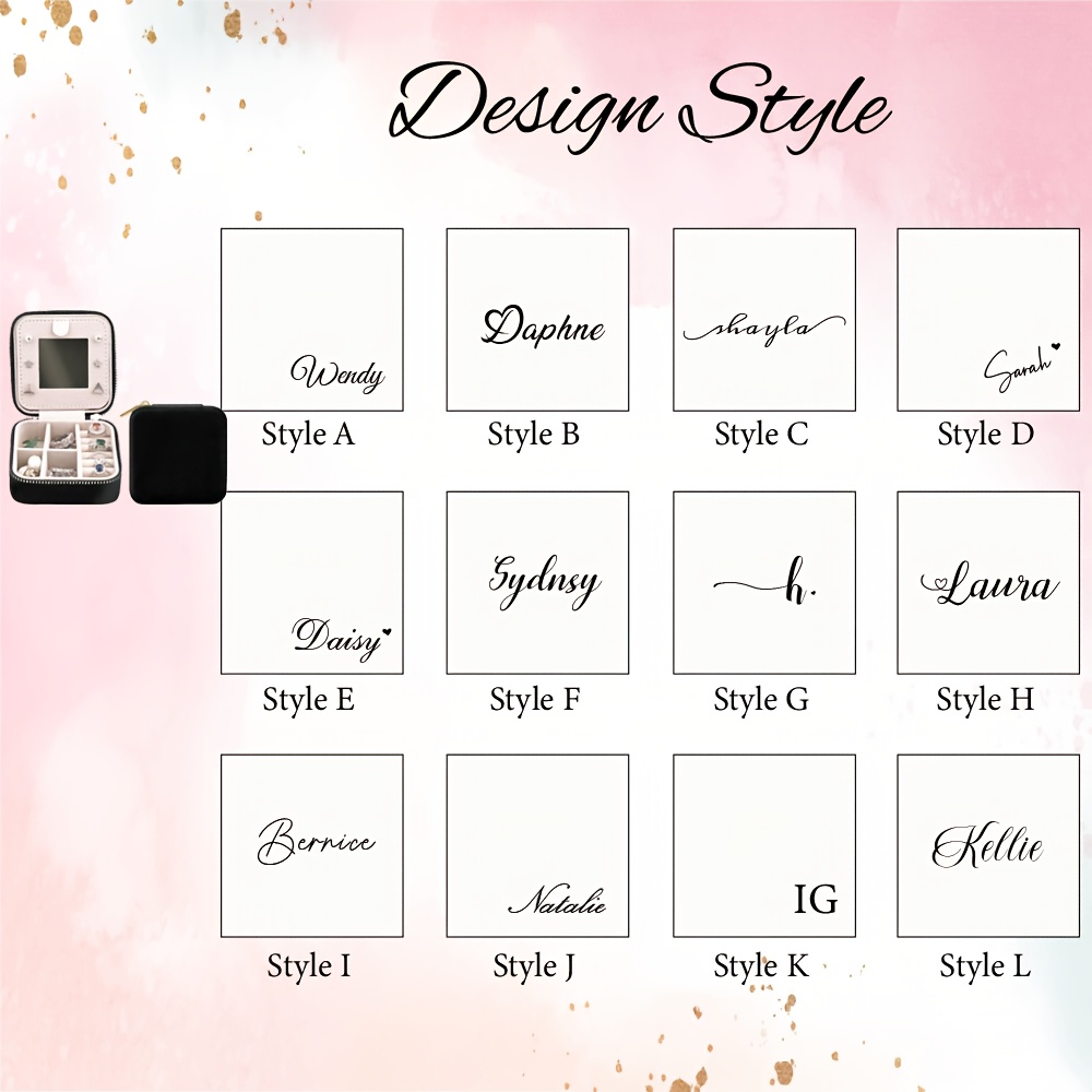 Personalized Velvet Jewelry Box with Mirror