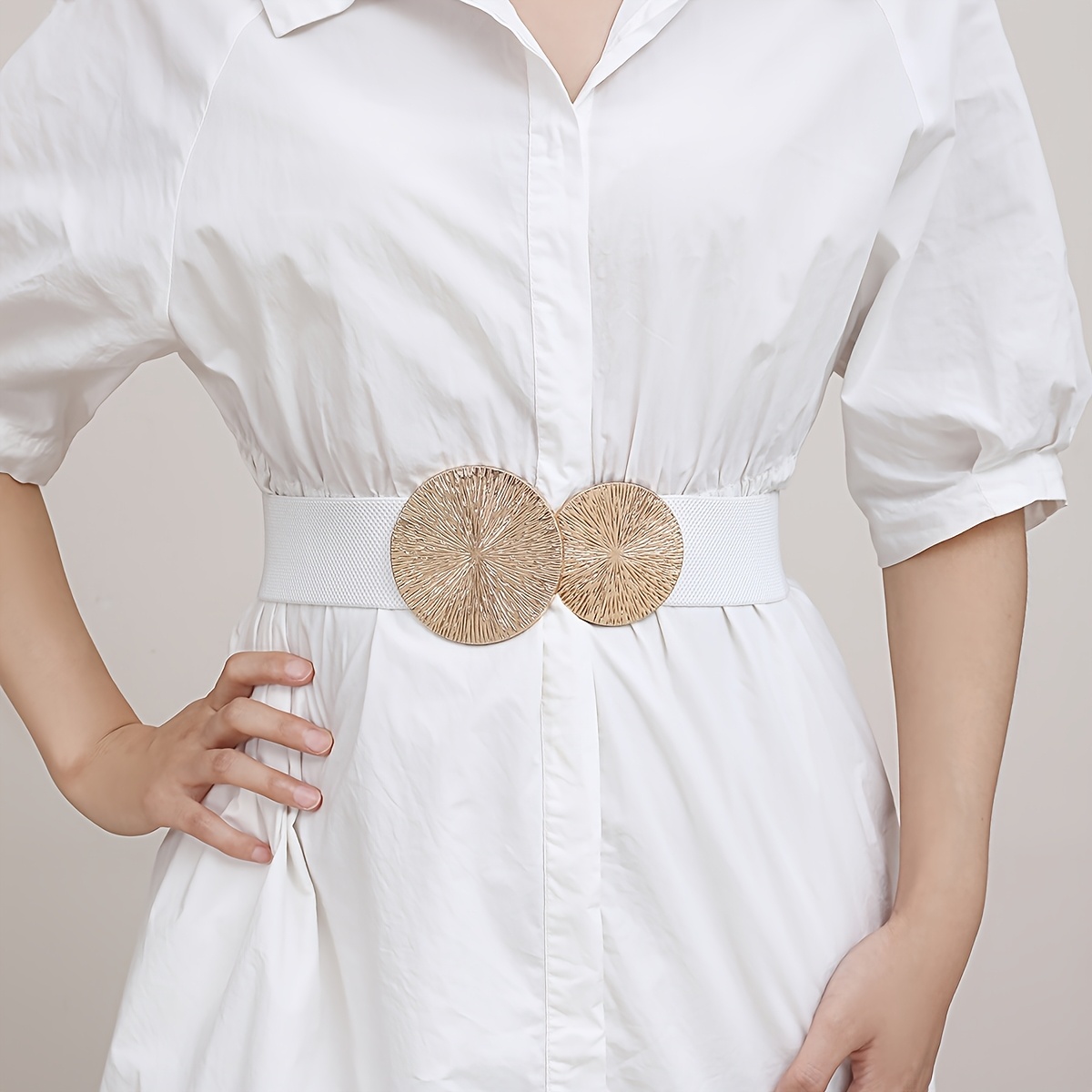 1pc womens adjustable wide belt dress waist cinch solid - Temu Bahrain