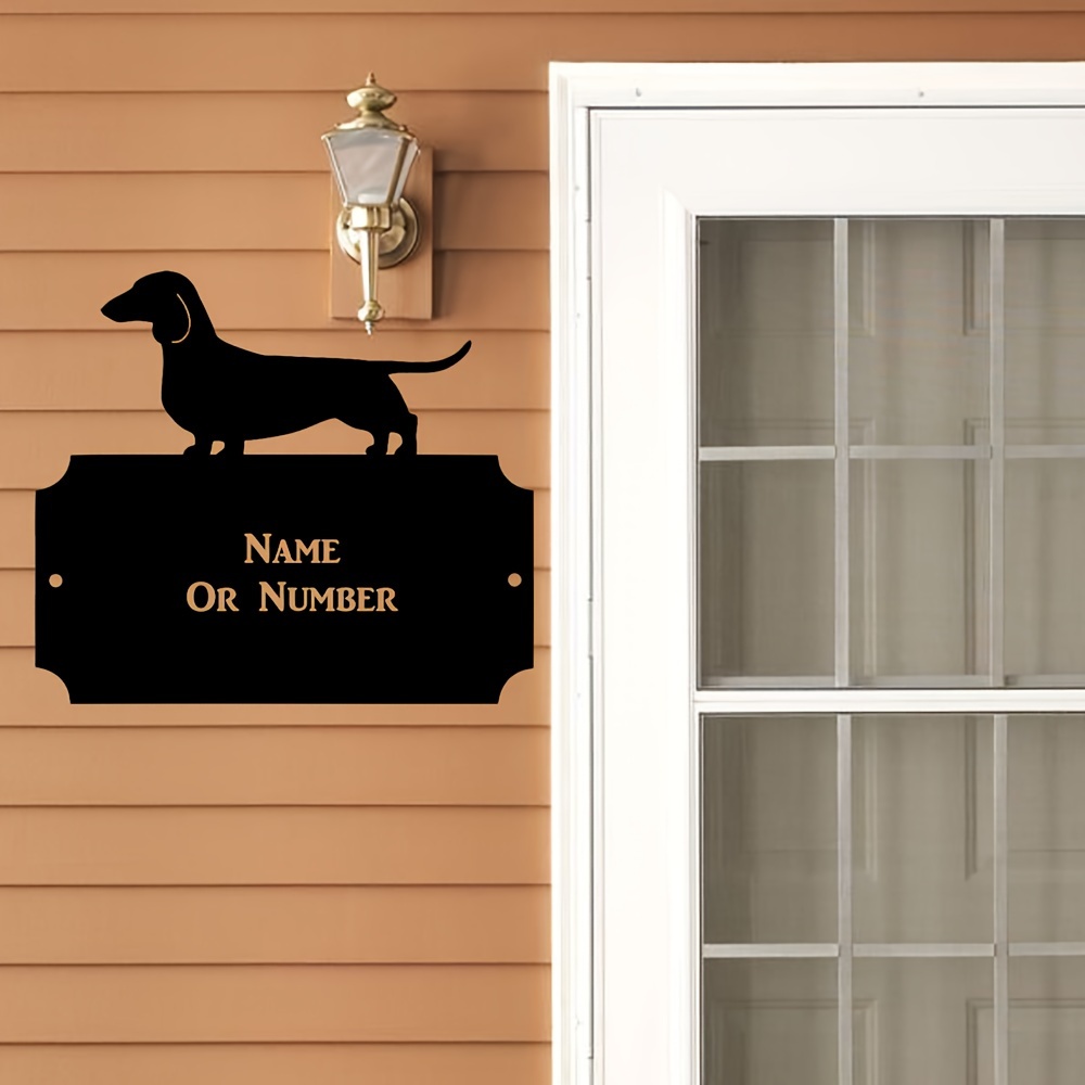 

Personalized Dachshund Metal Sign: Home Or Garden Decor - 34.6cm X 15.74in